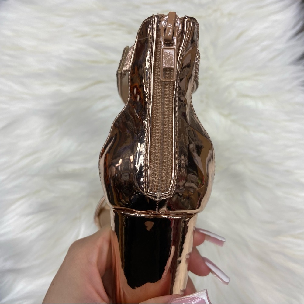 Rose Gold Rhinestone Heels - Picture 4 of 4